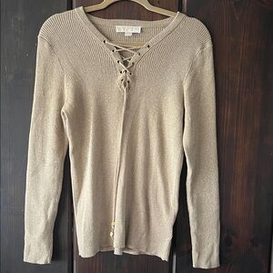 MICHAEL Michael Kors Tan Lace-Up Sweater